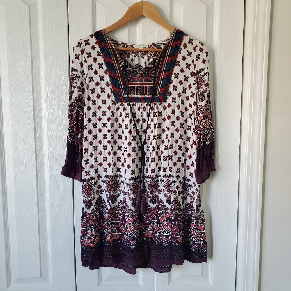 UMGEE Floral Top Tunic Scallop